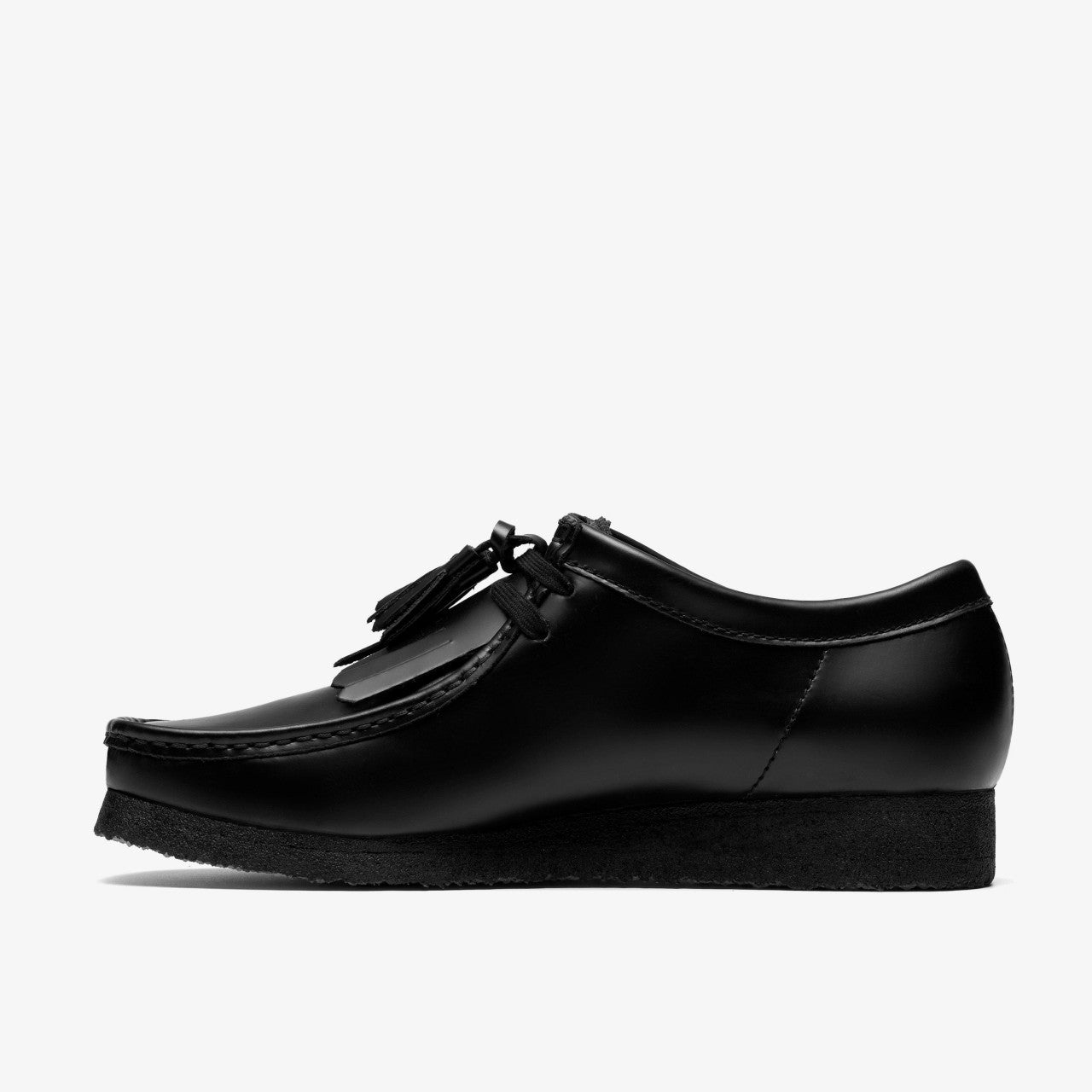 Men Wallabee Black Hi Shine Leather