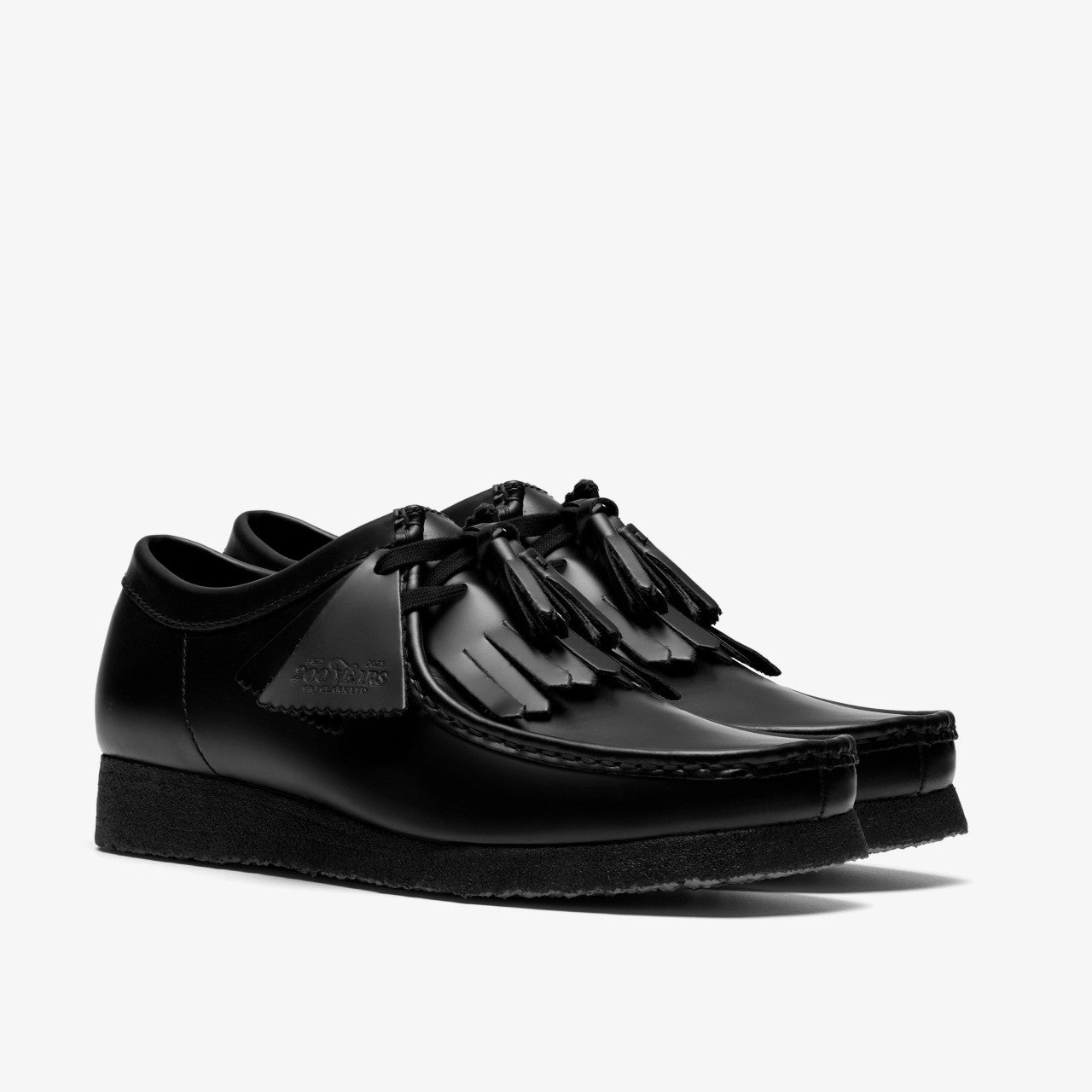 Men Wallabee Black Hi Shine Leather