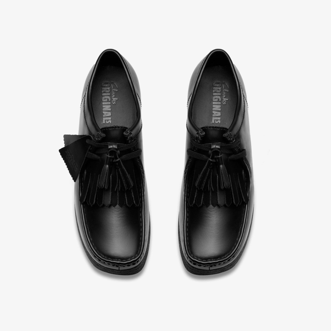 Men Wallabee Black Hi Shine Leather