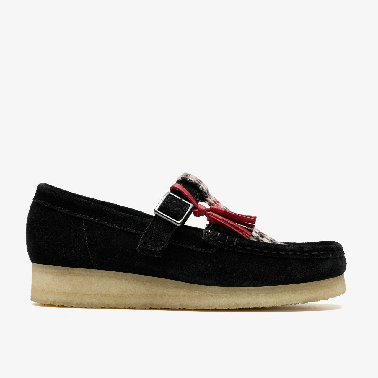 Women Wallabee T Bar Black Tweed Combination