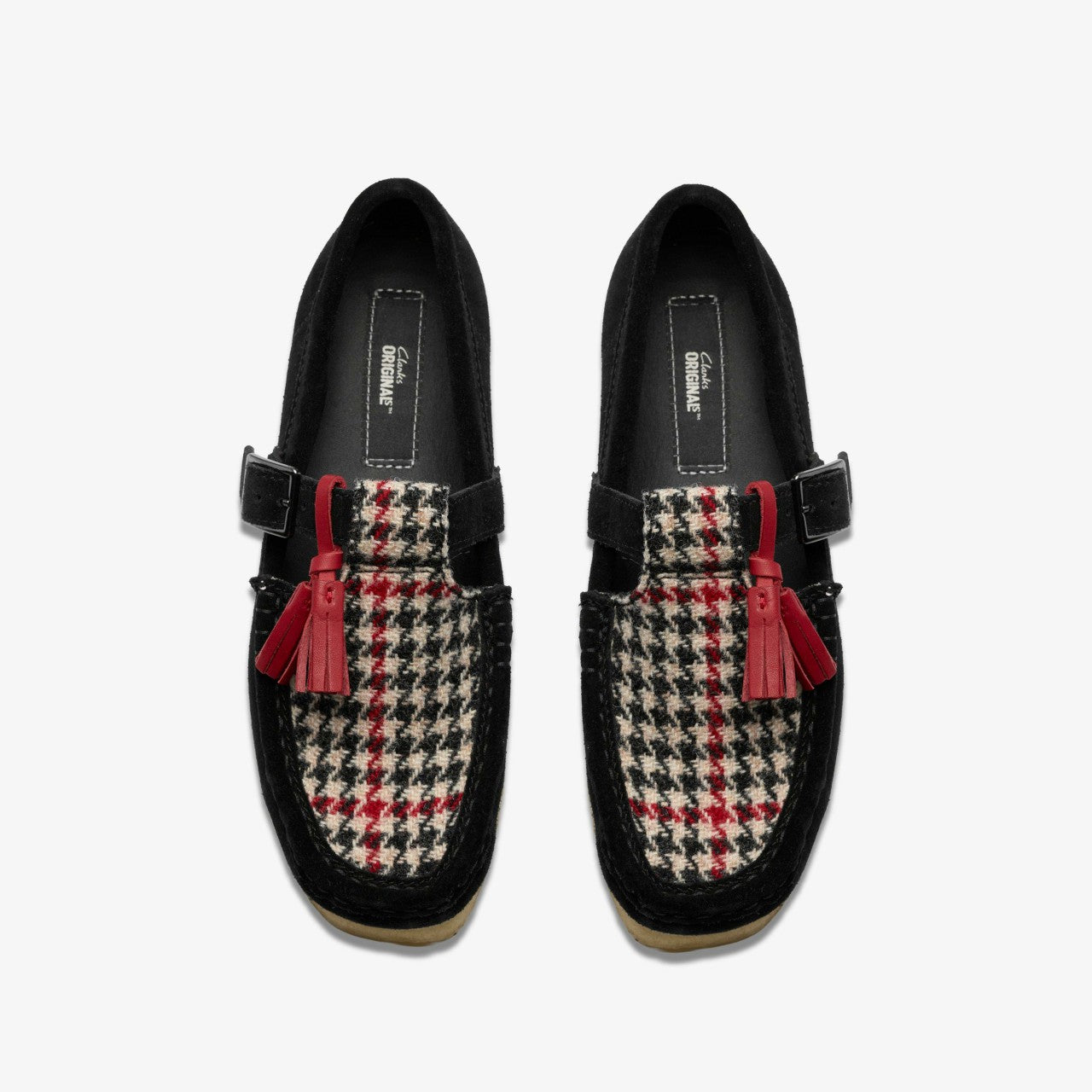 Women Wallabee T Bar Black Tweed Combination