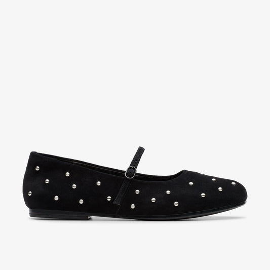 Women Livia Stud Black Suede