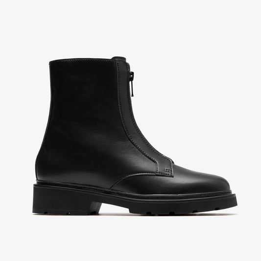 Women Lauryl Zip Black Leather