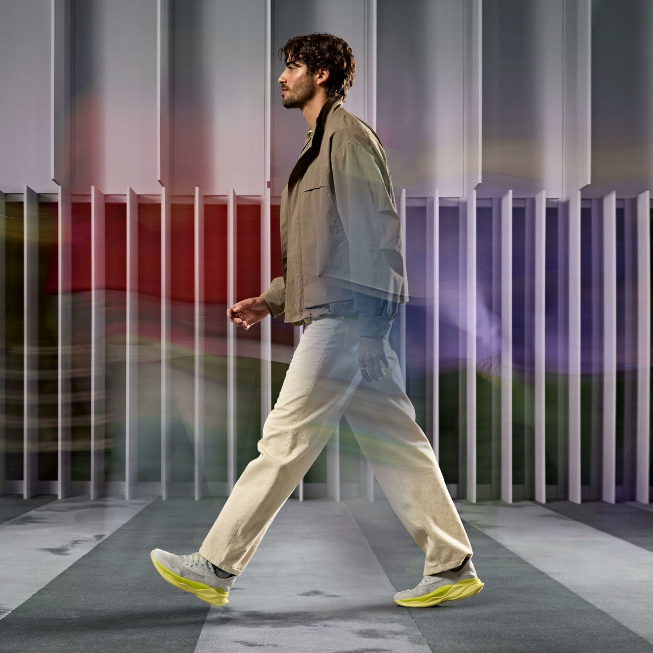 Men Clarks Pace Lime Combination
