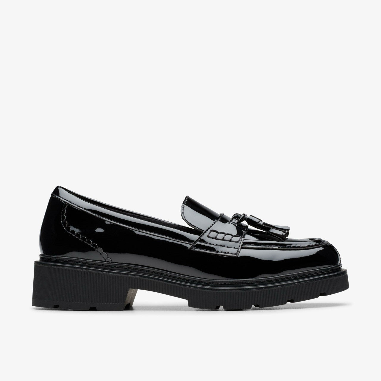 Women Lauryl Tassel Black Patent