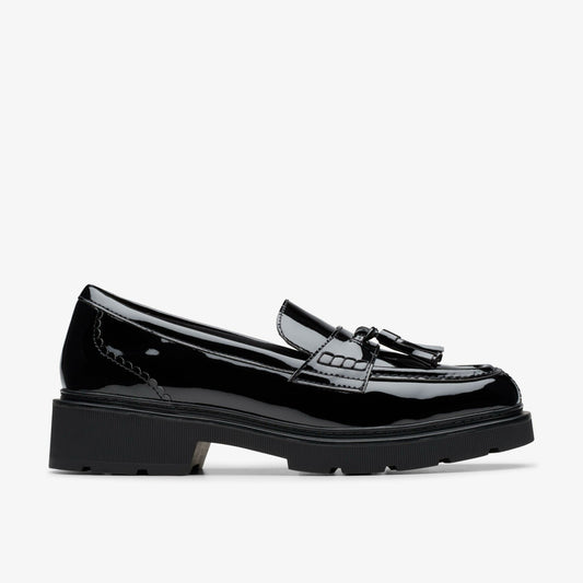 Women Lauryl Tassel Black Patent