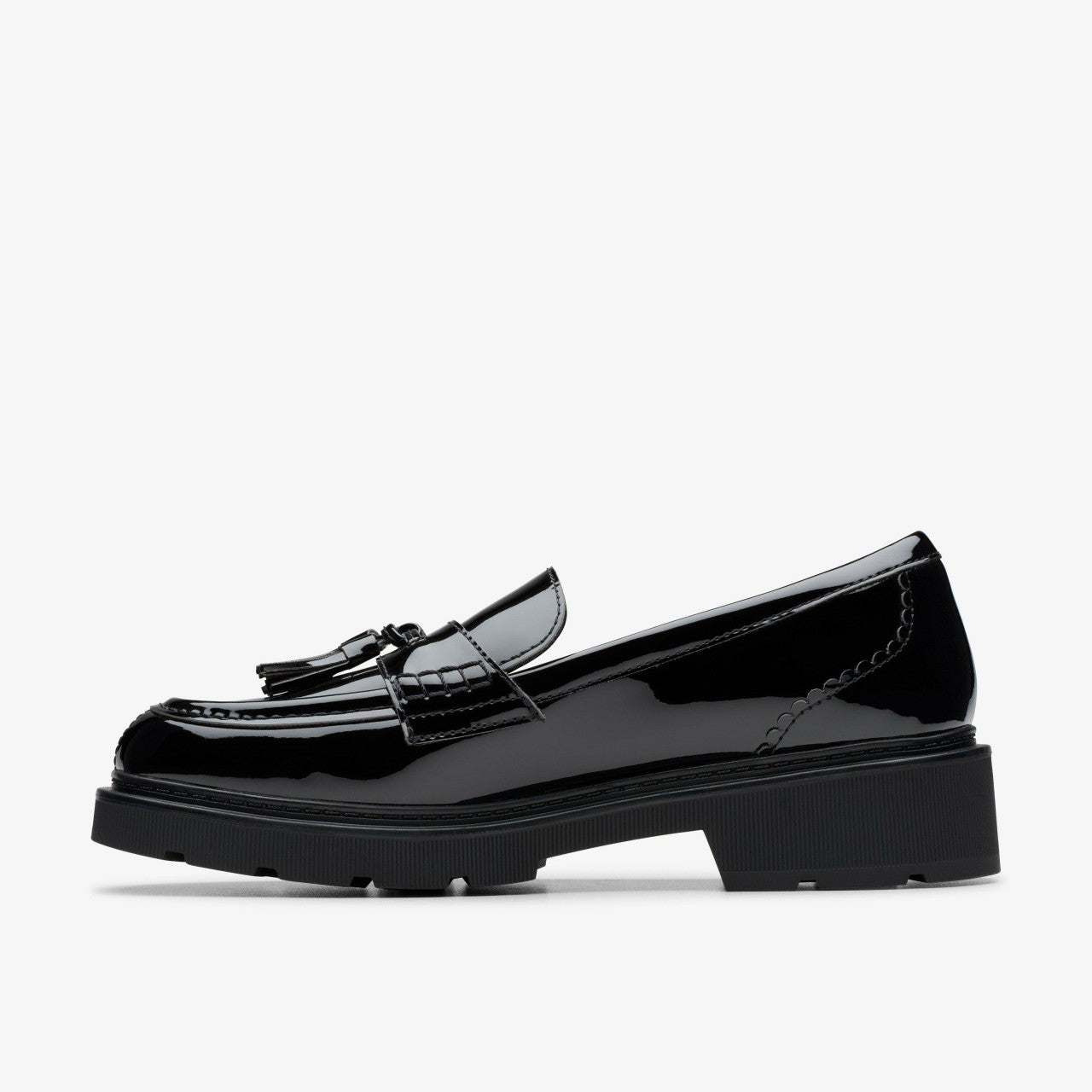 Women Lauryl Tassel Black Patent