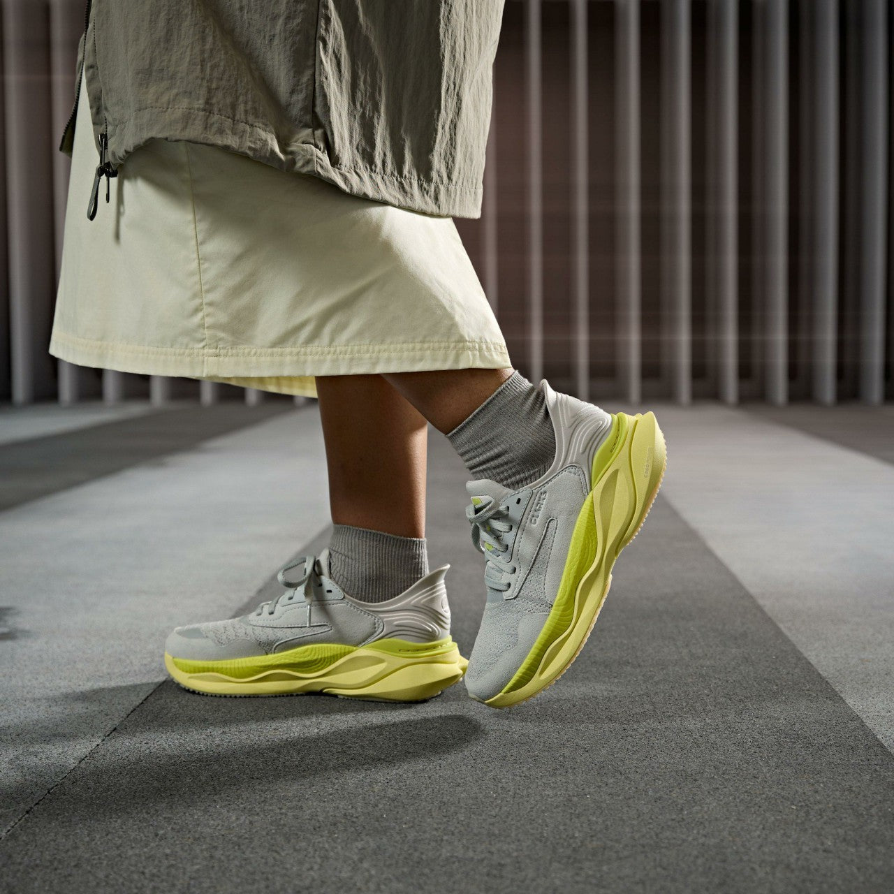 Women Clarks Pace Lime Combination