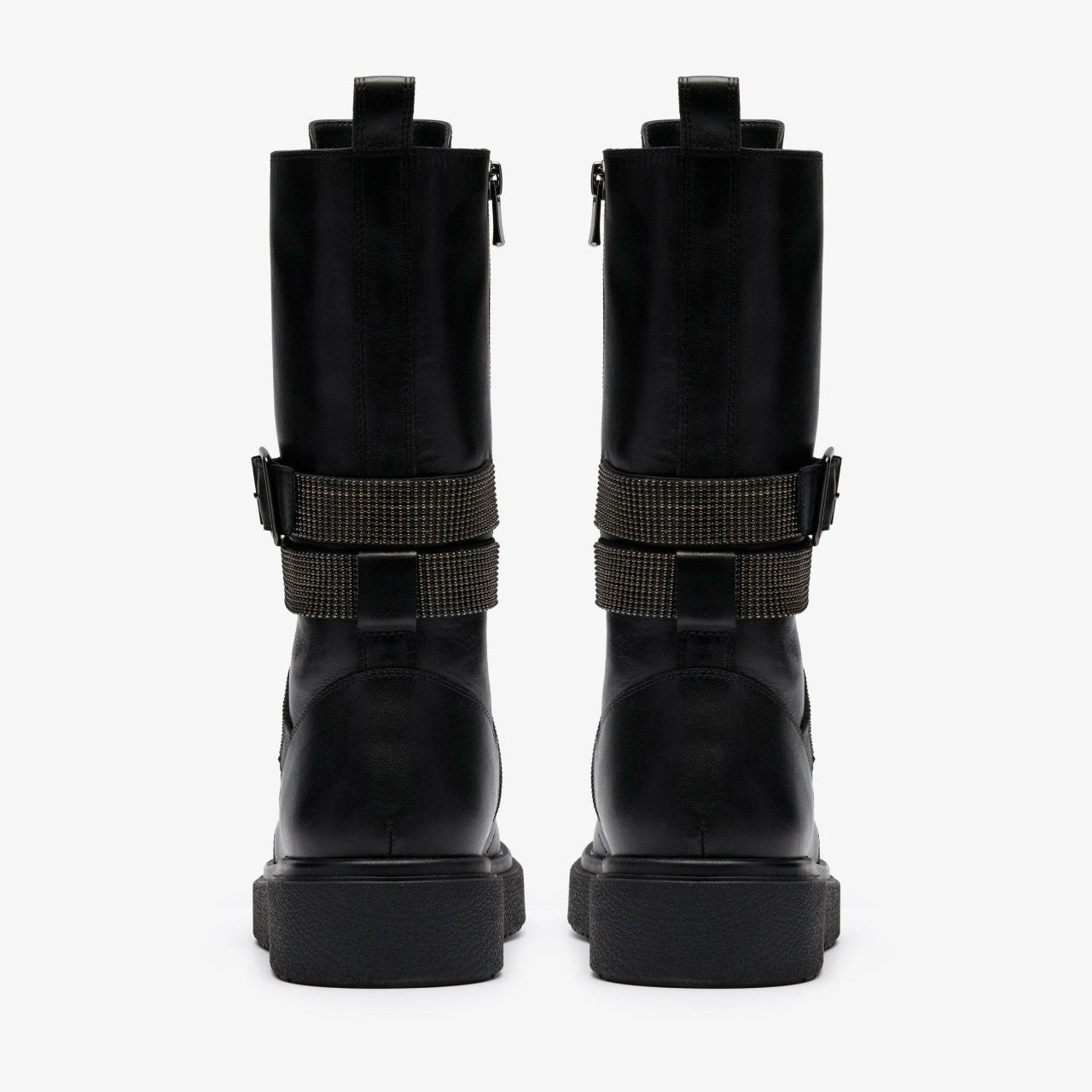 Women Muster Chain Black Leather