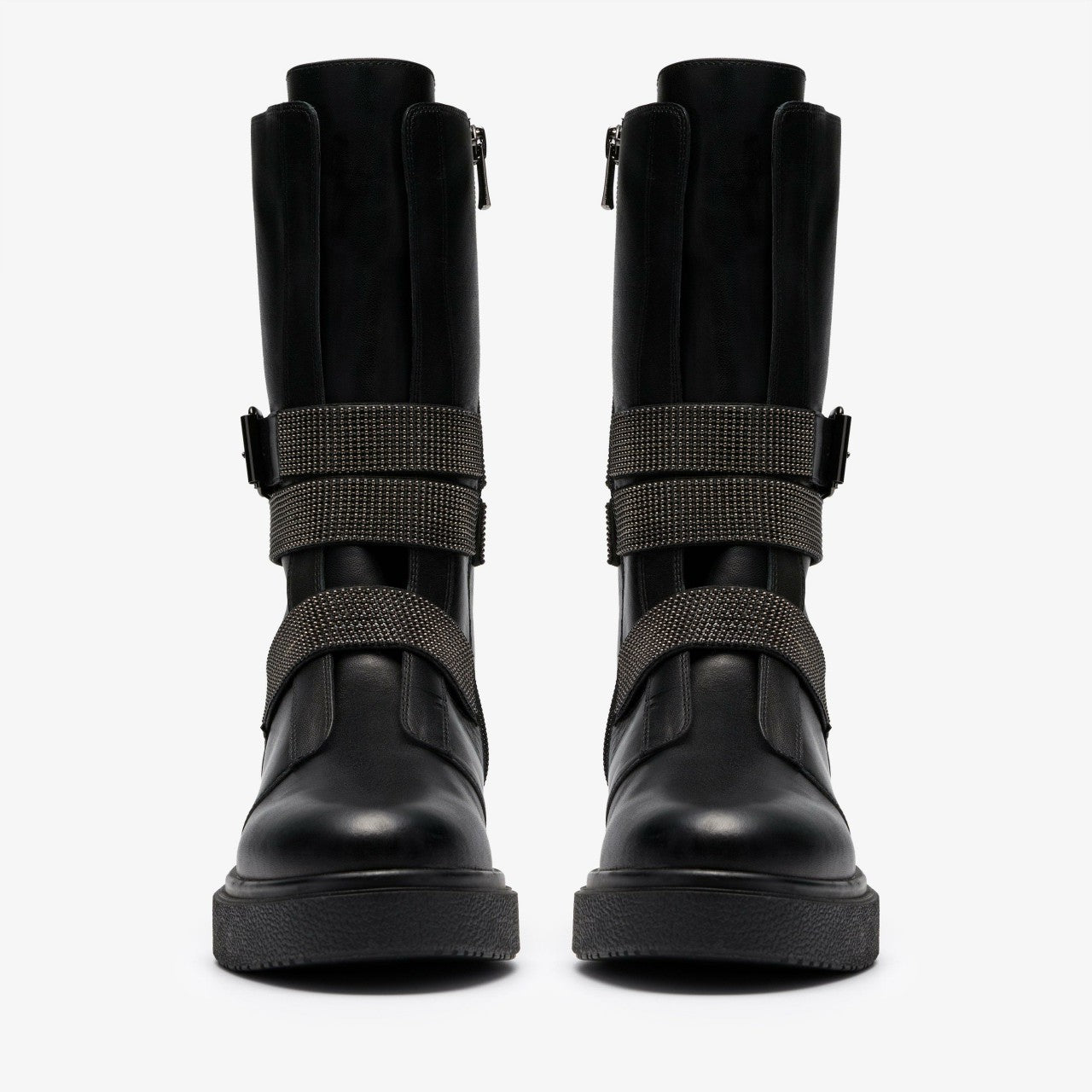 Women Muster Chain Black Leather