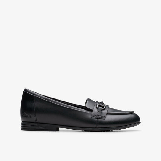 Kids Finja Loafer Older Black Leather