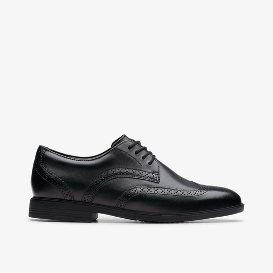 Kids Jonwin Wing Youth Black Leather
