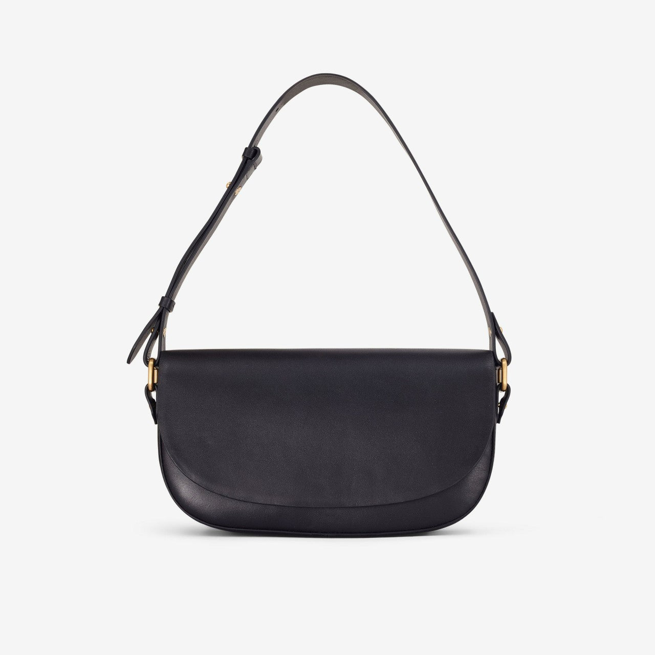 Women Baguette Dress Black Leather