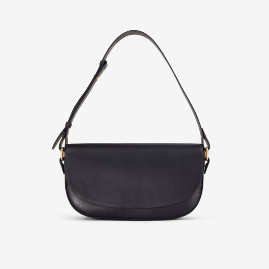 Women Baguette Dress Black Leather