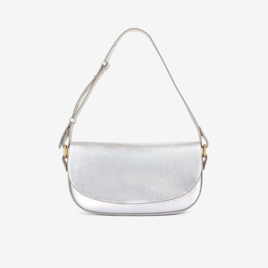 Women Baguette Dress Silver Leather