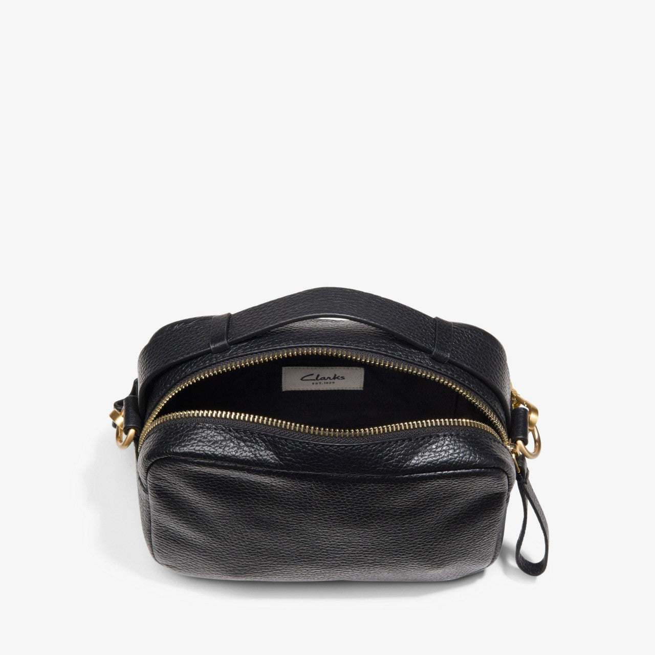 Women Camera Cross Black Leather