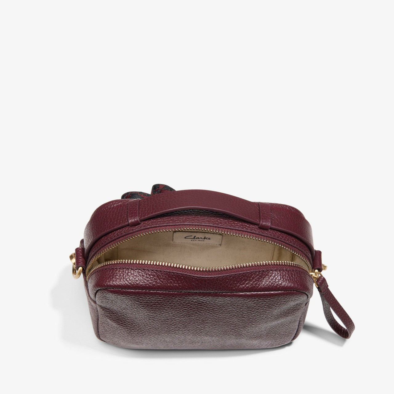 Women Camera Cross Burgundy Leather