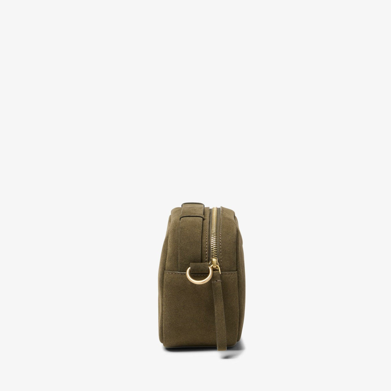 Women Camera Cross Olive Suede