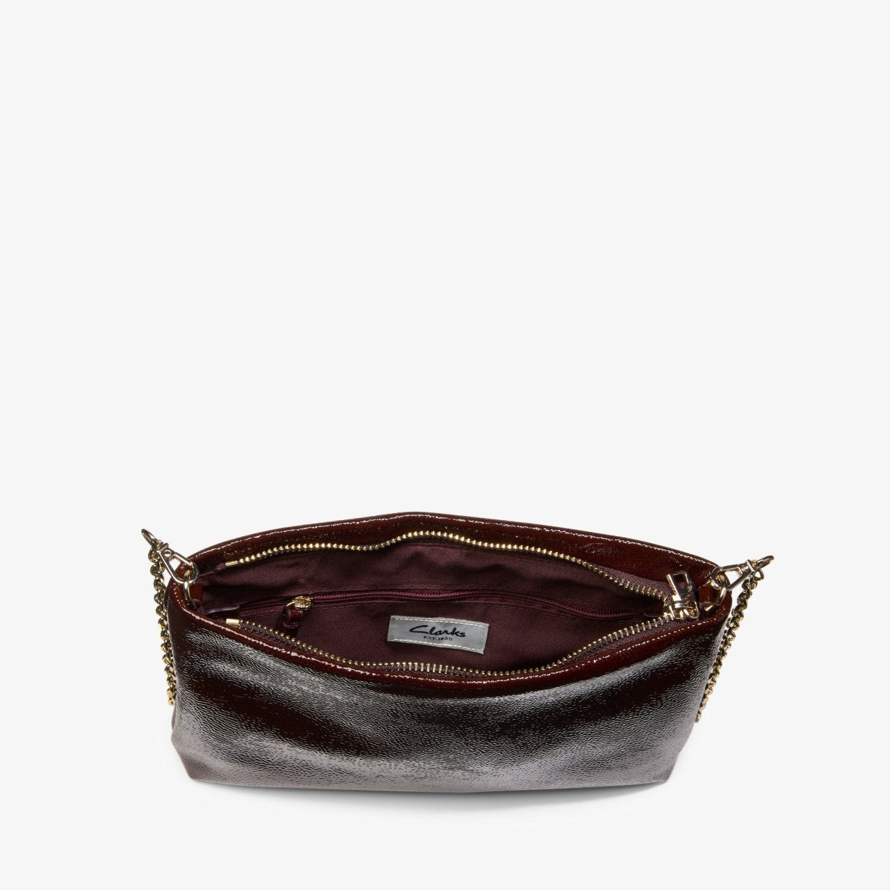 Women Dress Pouch Burgundy Patent
