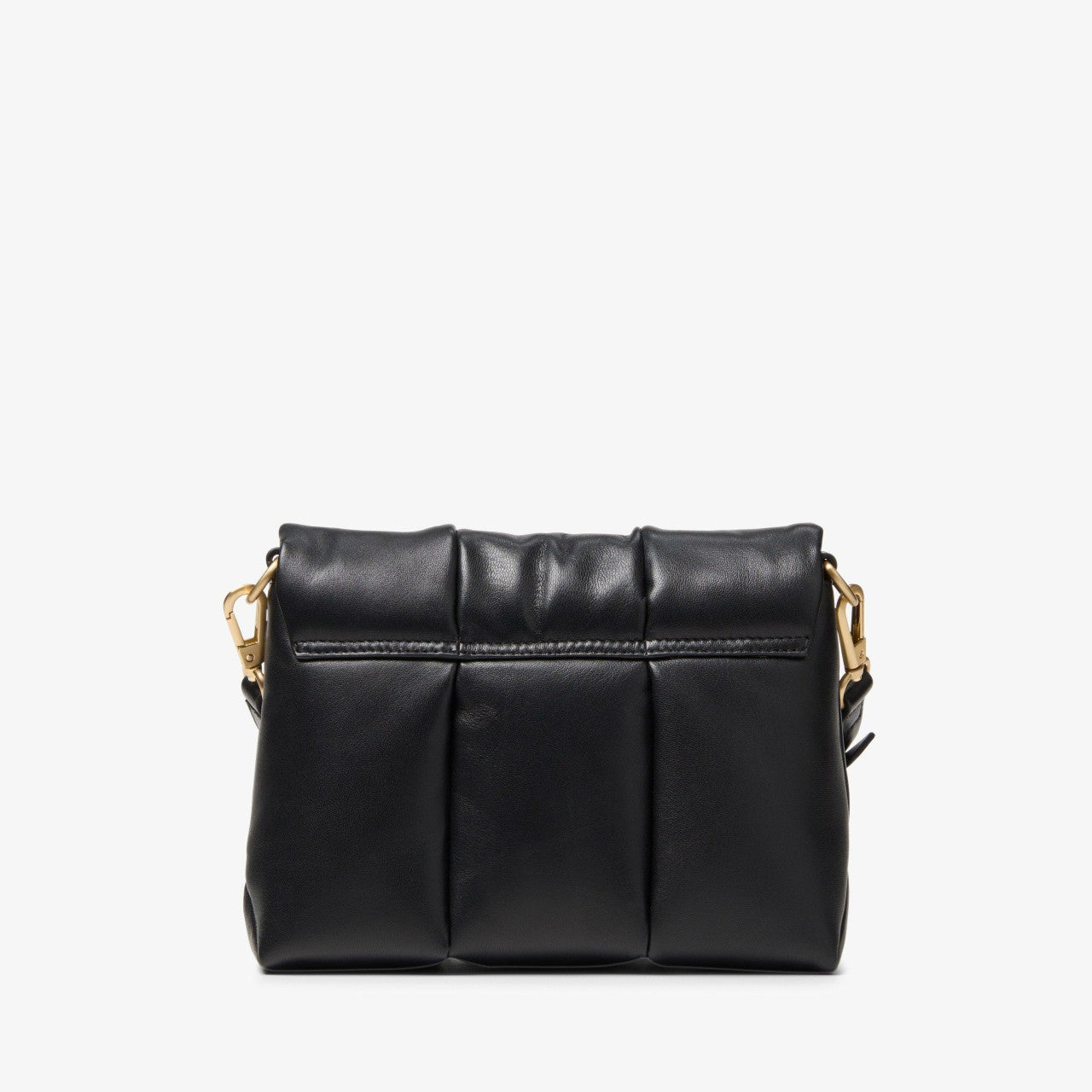 Women Puffy Crossbody Black Leather