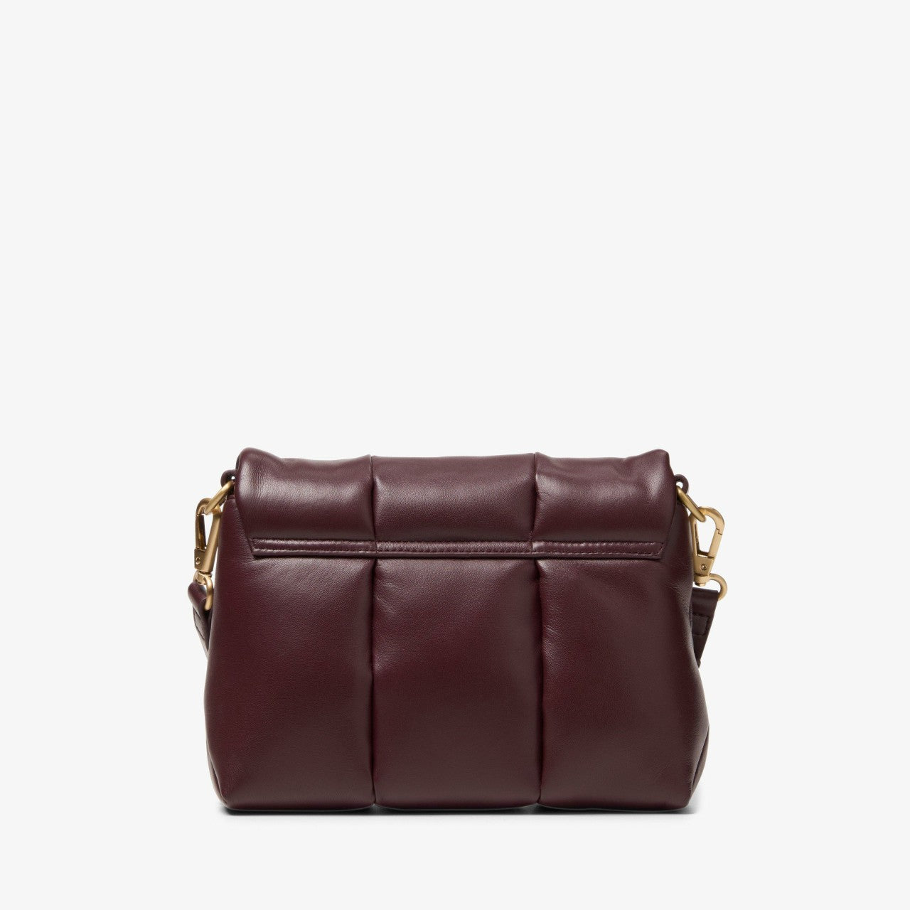 Women Puffy Crossbody Burgundy Leather