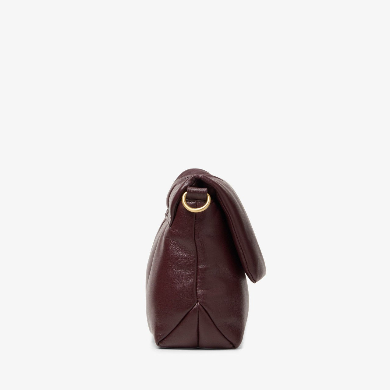 Women Puffy Crossbody Burgundy Leather