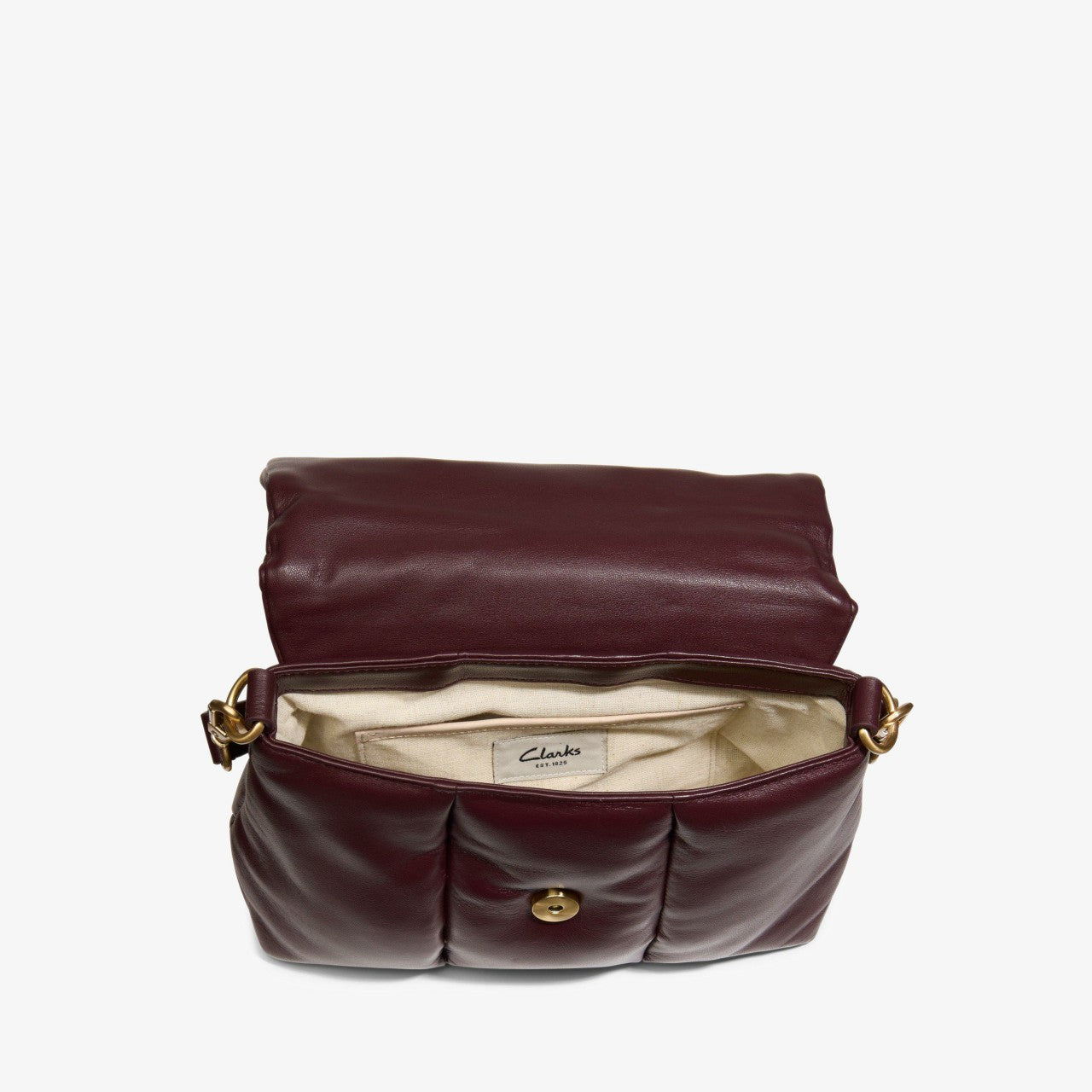 Women Puffy Crossbody Burgundy Leather
