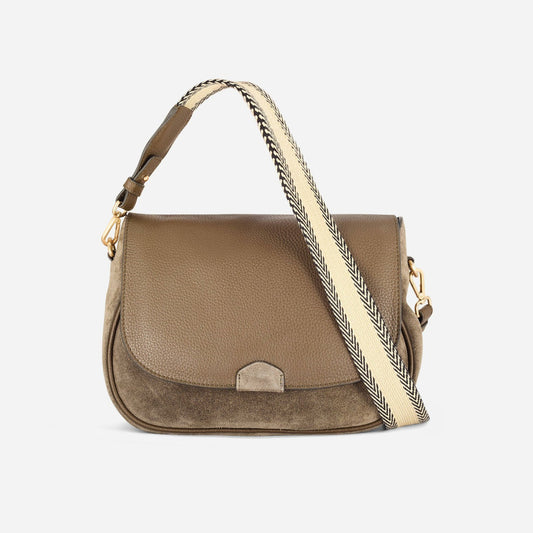 Women Utility Saddle Olive Suede