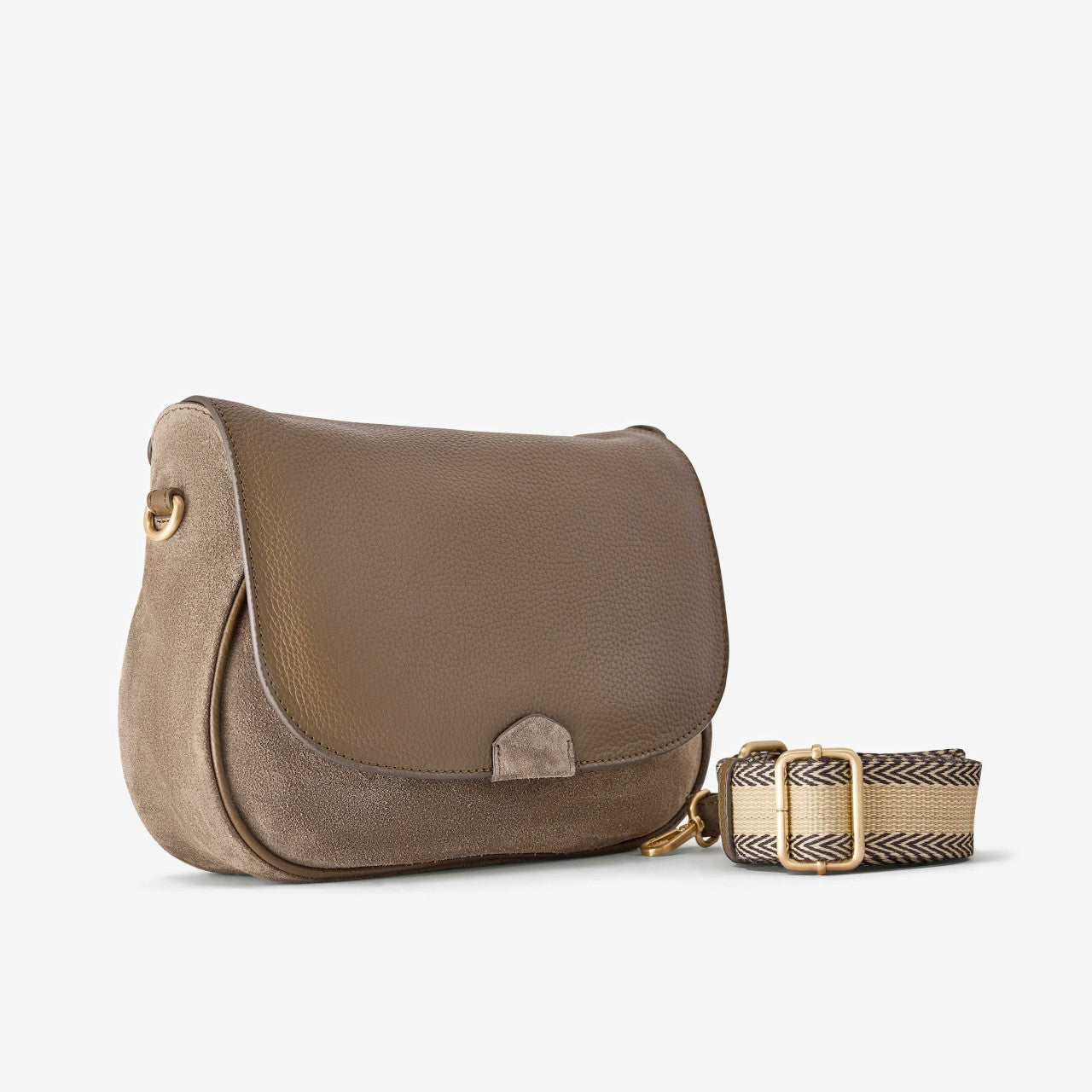 Women Utility Saddle Olive Suede