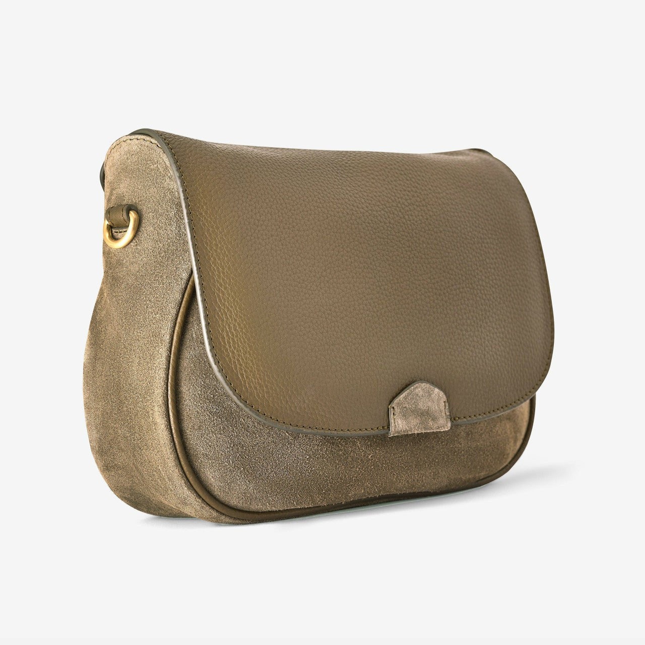 Women Utility Saddle Olive Suede