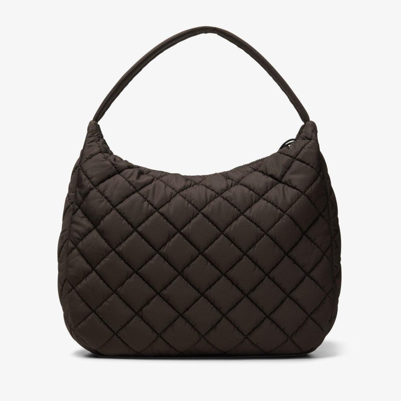 Women Quilted Tote Dark Brown