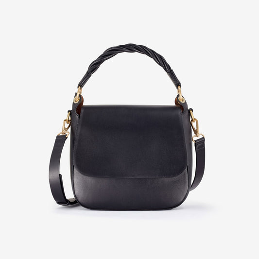 Women Twist Midi Black Leather