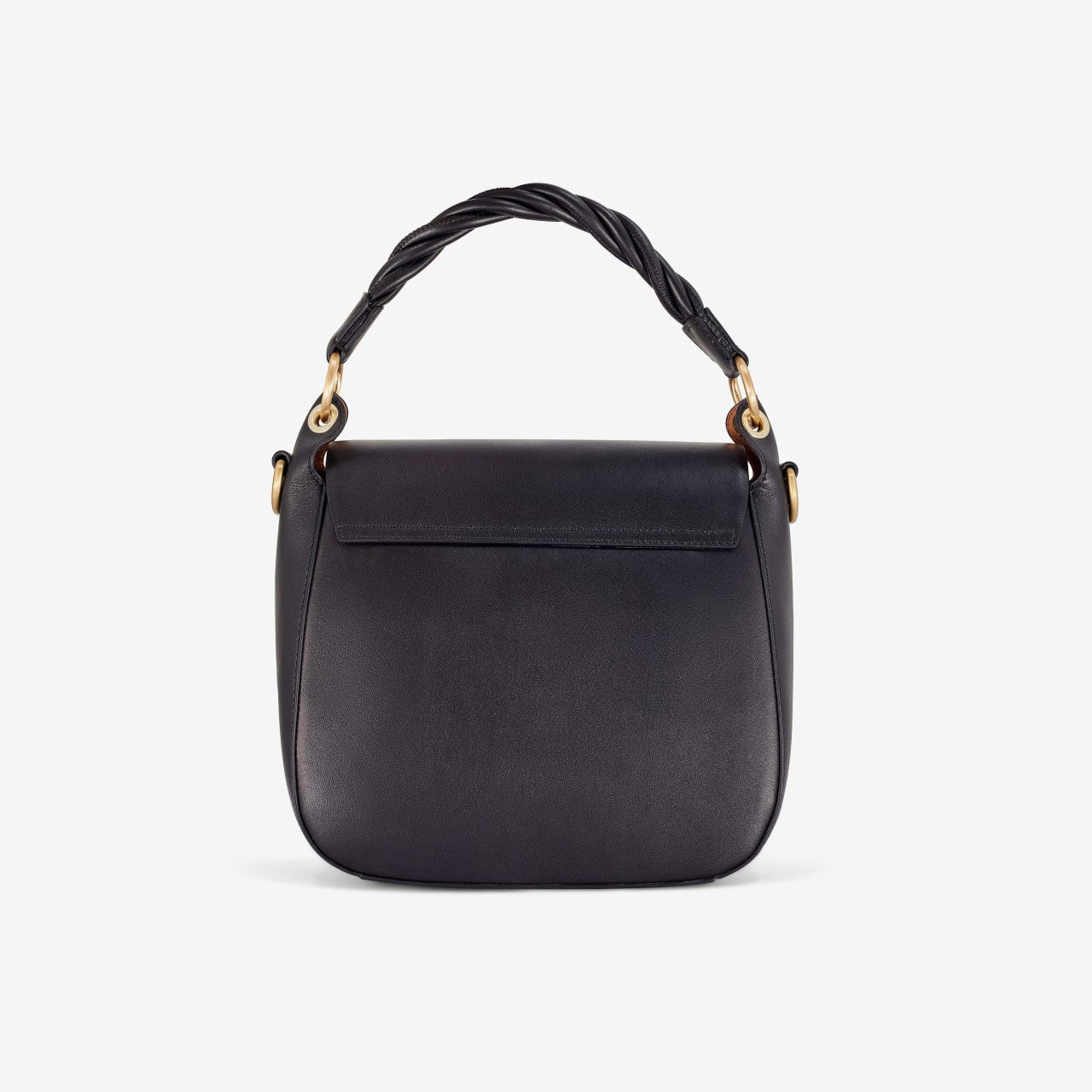 Women Twist Midi Black Leather