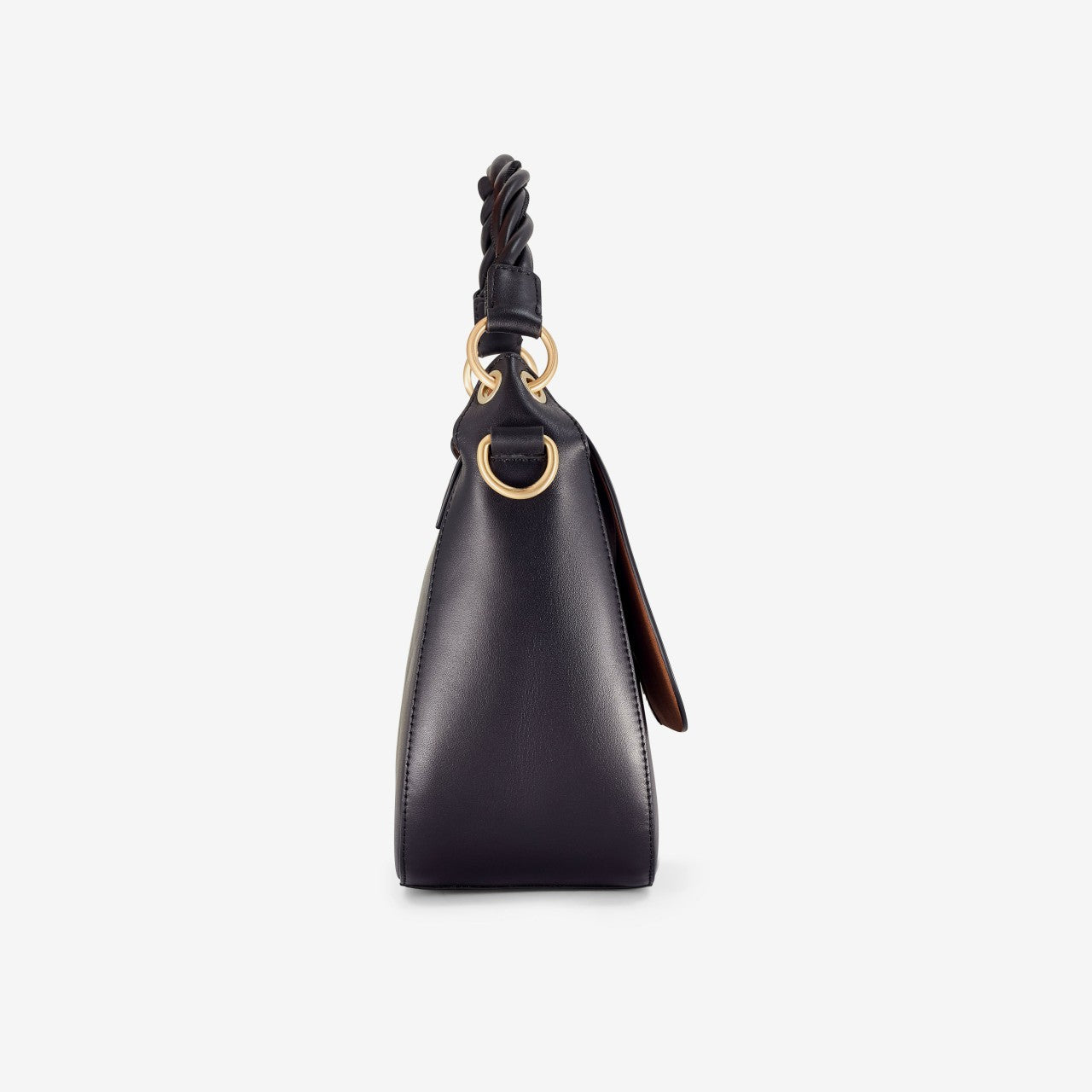 Women Twist Midi Black Leather