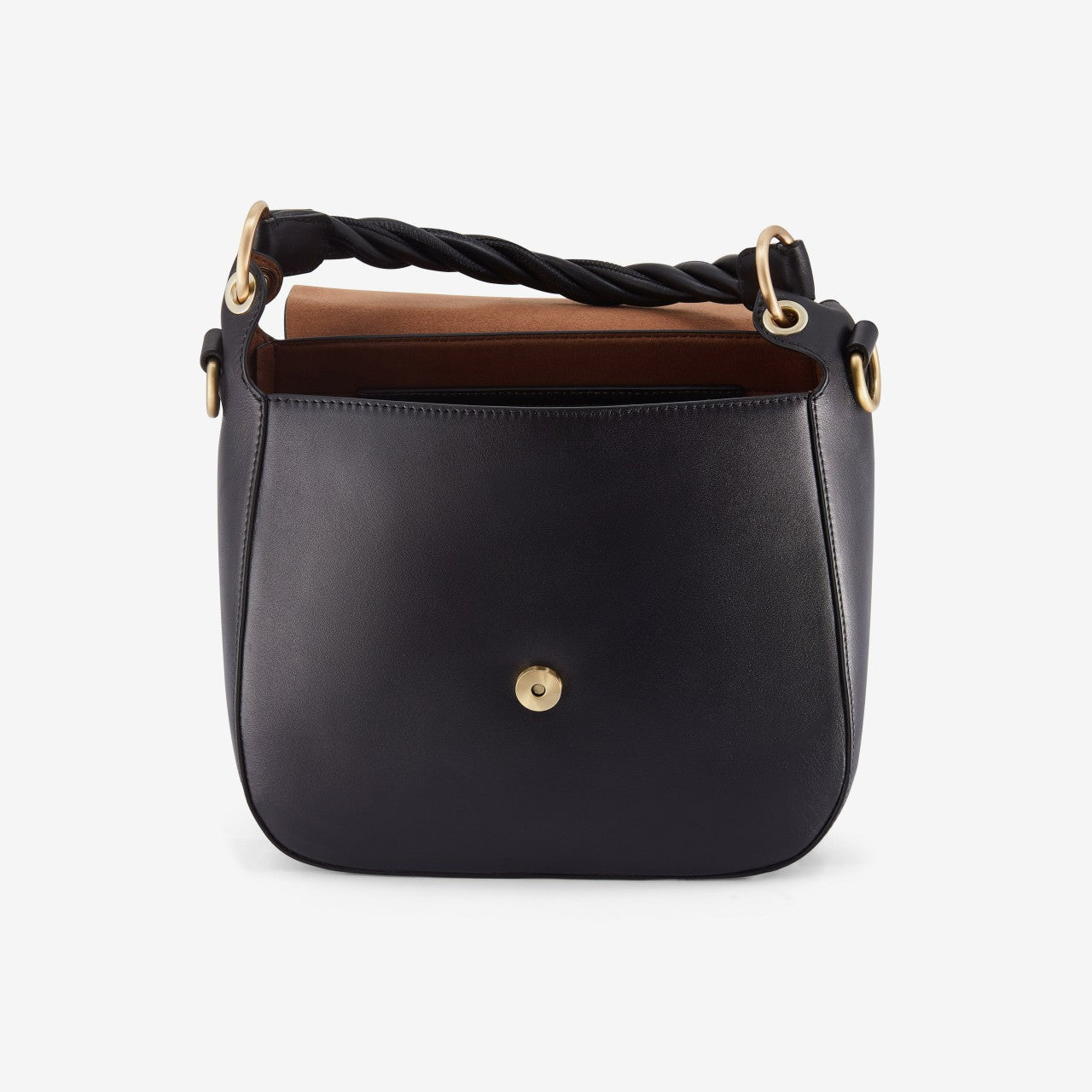 Women Twist Midi Black Leather