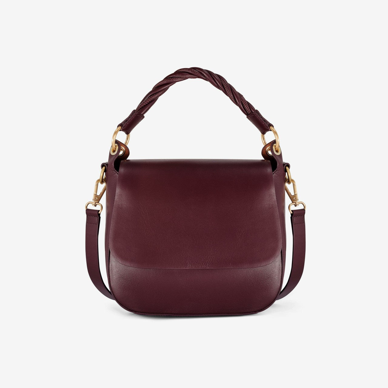 Women Twist Midi Burgundy Leather
