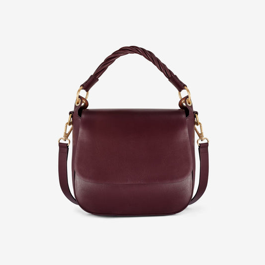 Women Twist Midi Burgundy Leather