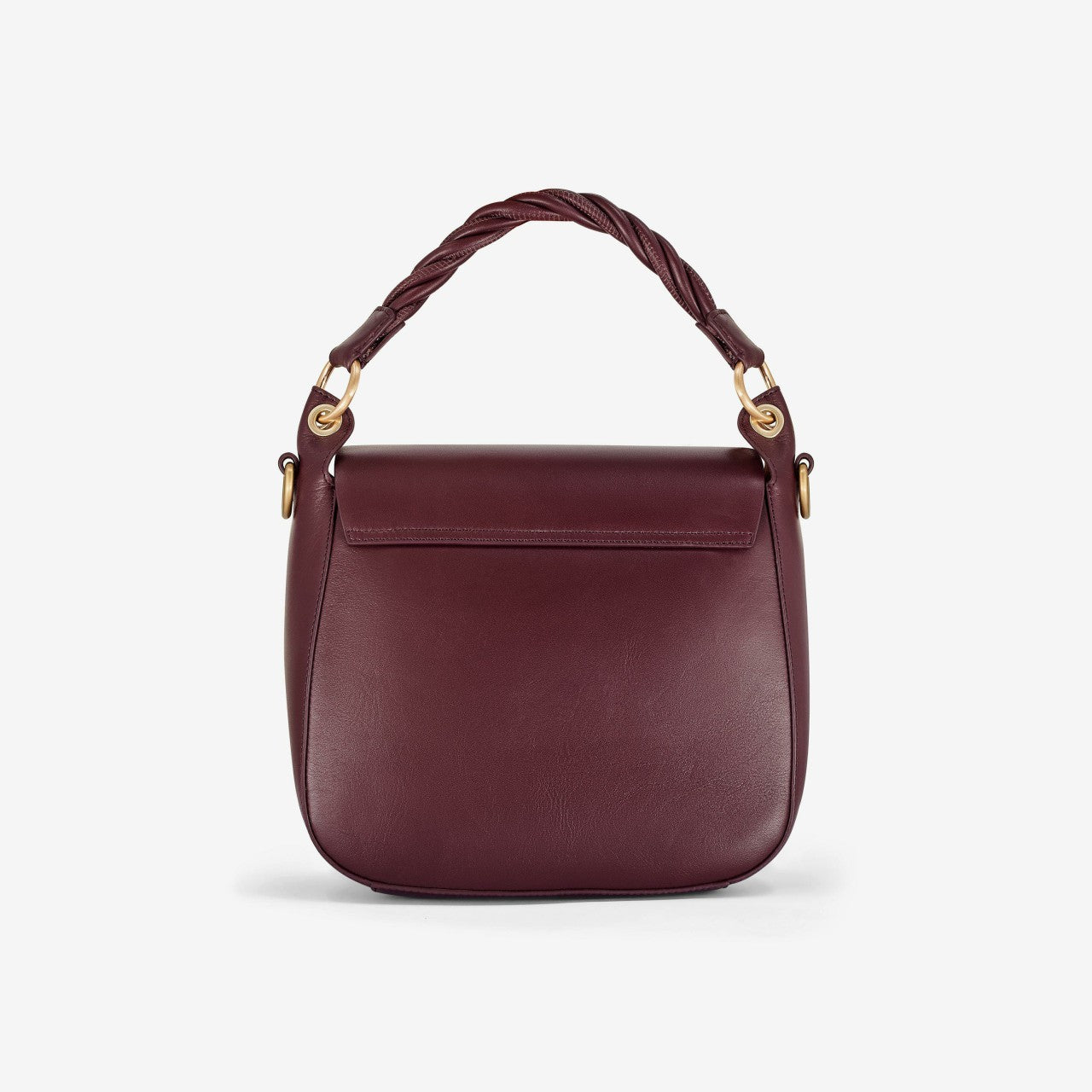 Women Twist Midi Burgundy Leather
