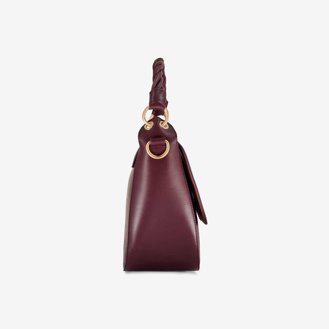 Women Twist Midi Burgundy Leather