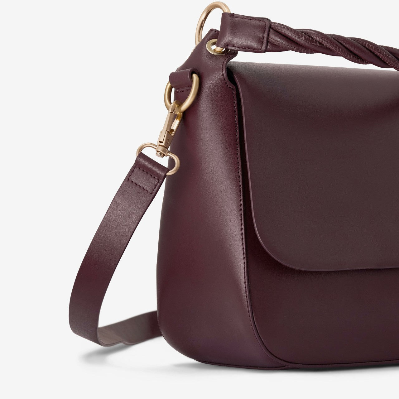 Women Twist Midi Burgundy Leather