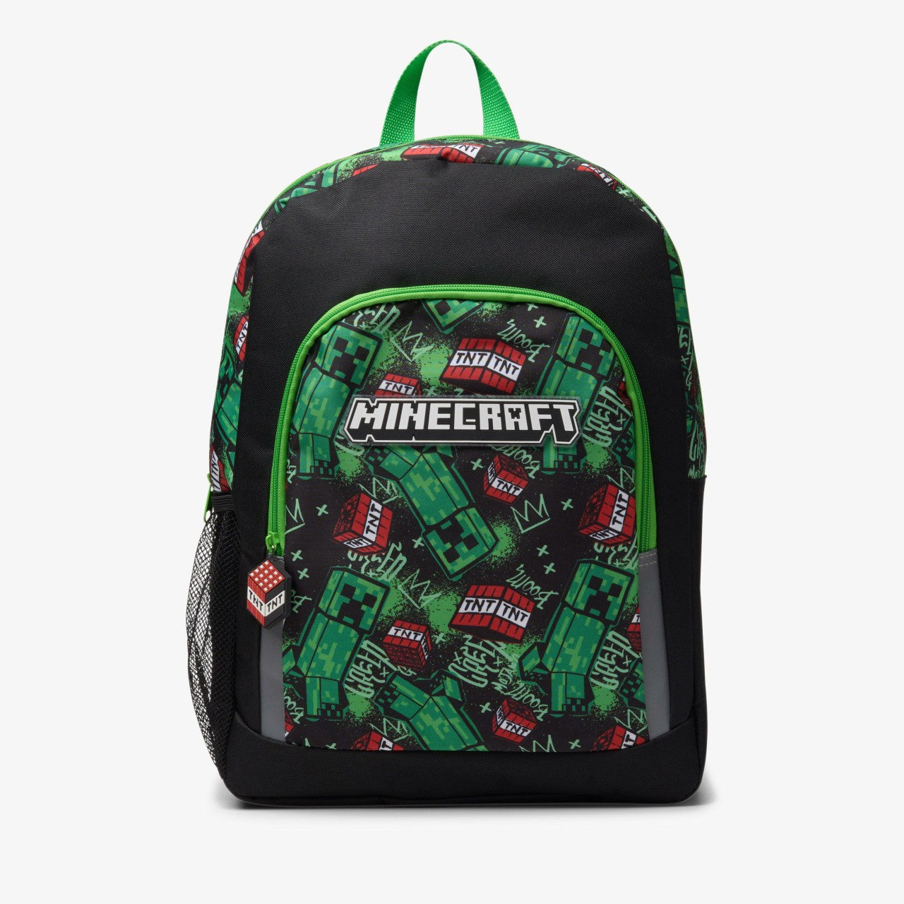 Kids Minecraft Large Backpack Black/Green