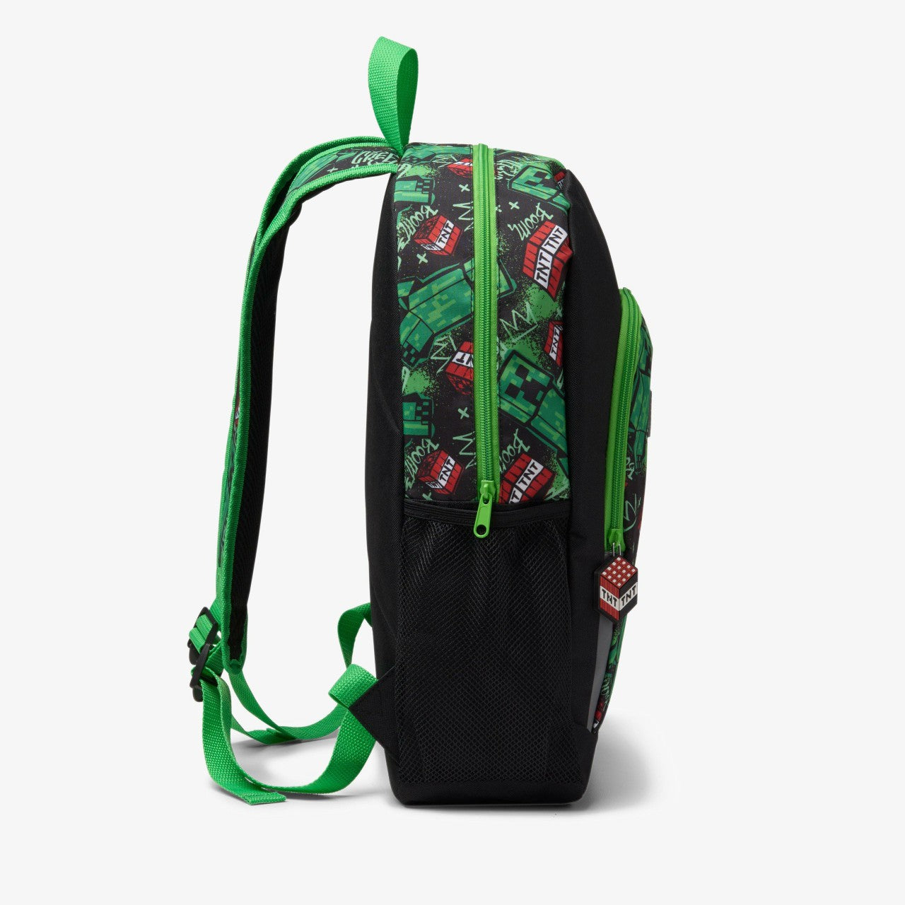 Kids Minecraft Large Backpack Black/Green