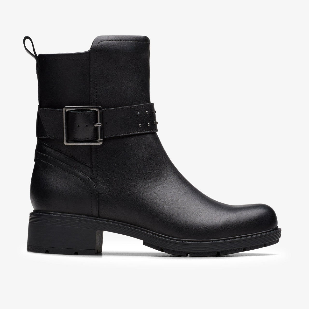 Women Hearth Buckle Black Leather