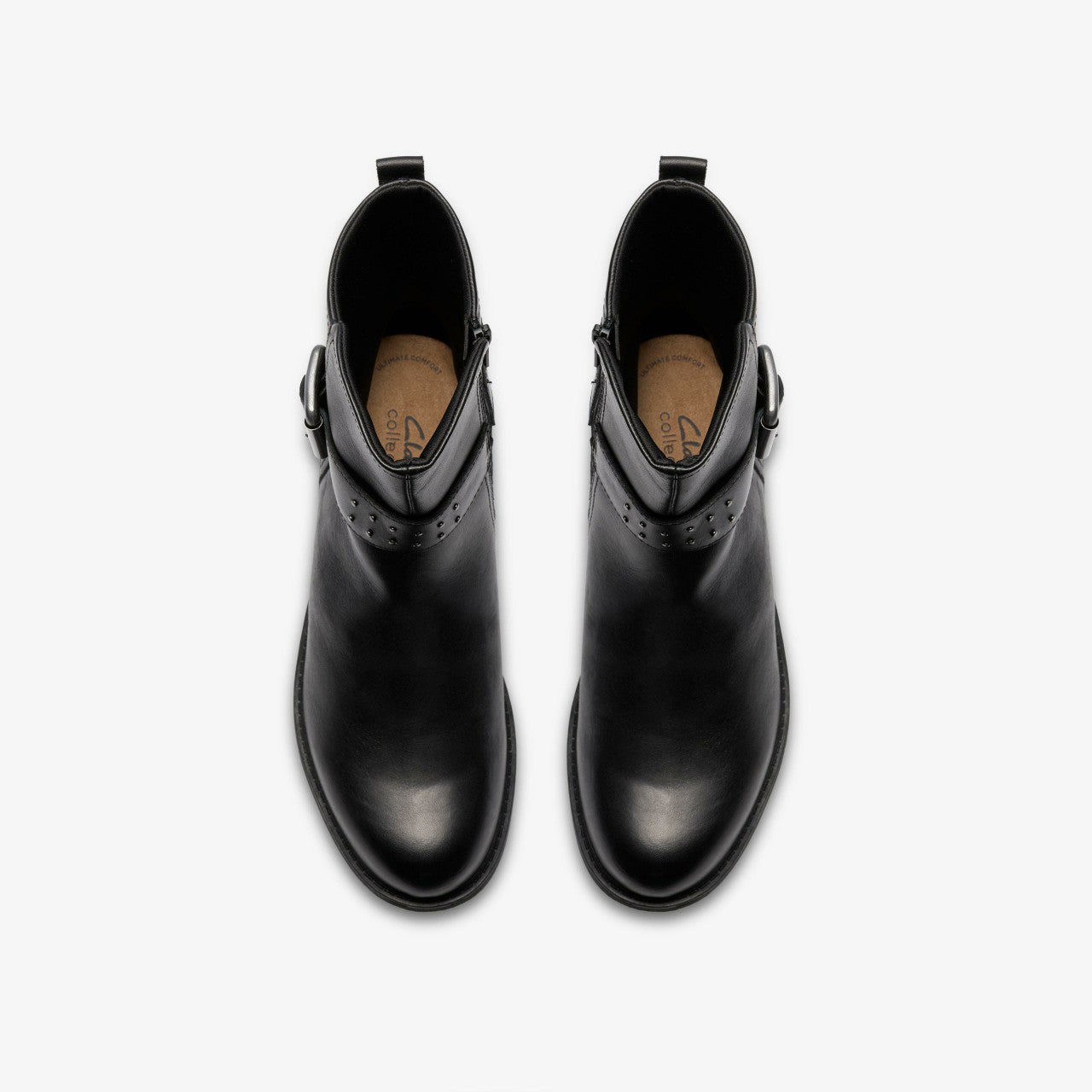 Women Hearth Buckle Black Leather