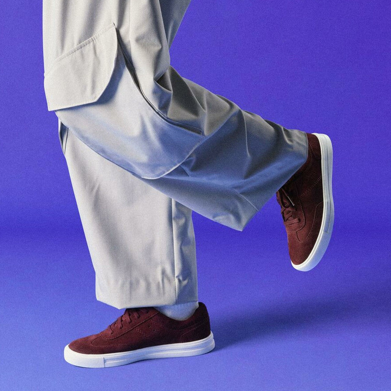Women Makea Court Burgundy Suede