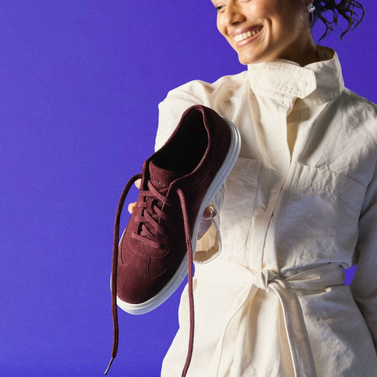 Women Makea Court Burgundy Suede