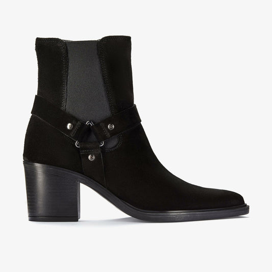 Women Jesse Buckle Black Suede