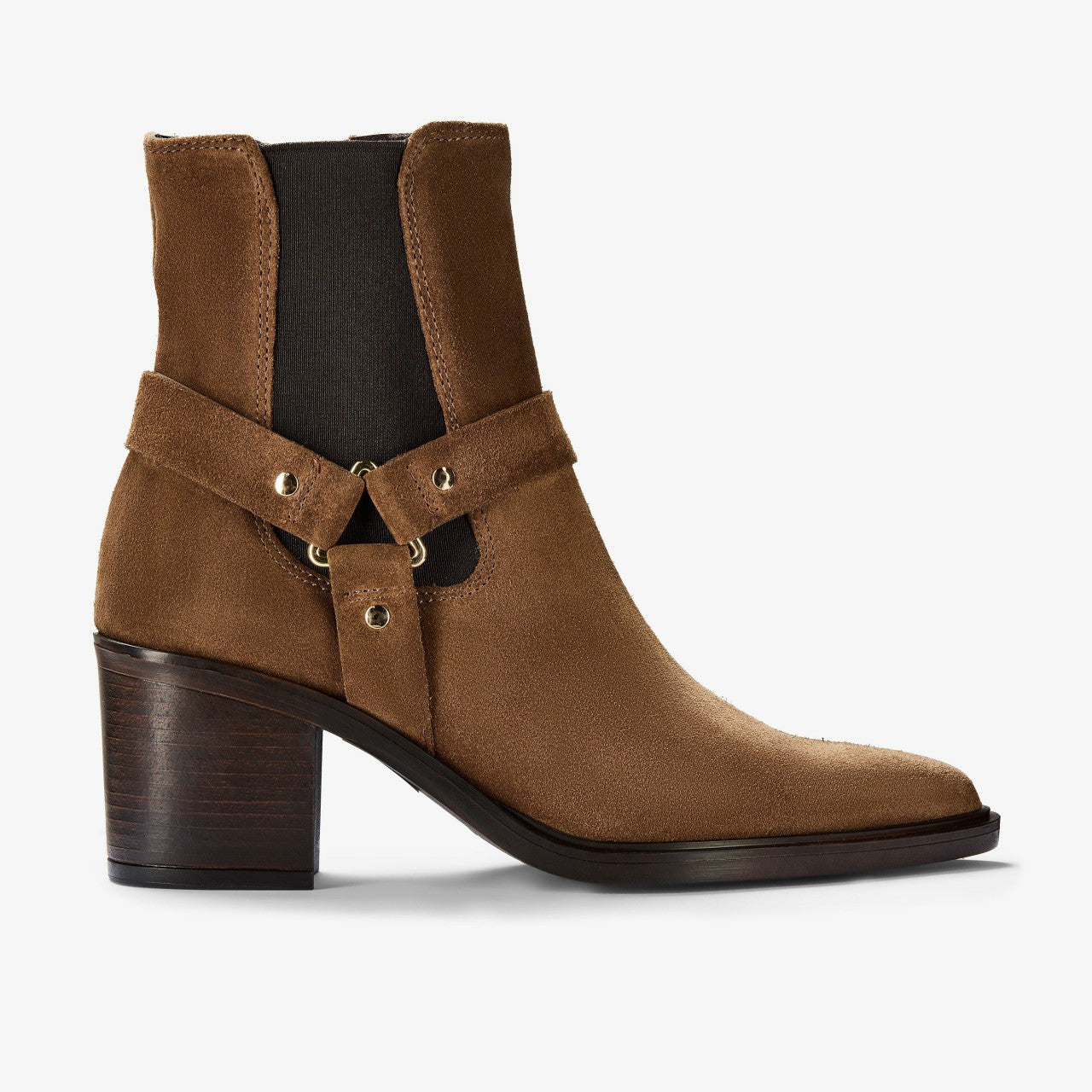Women Jesse Buckle Dark Tan Suede
