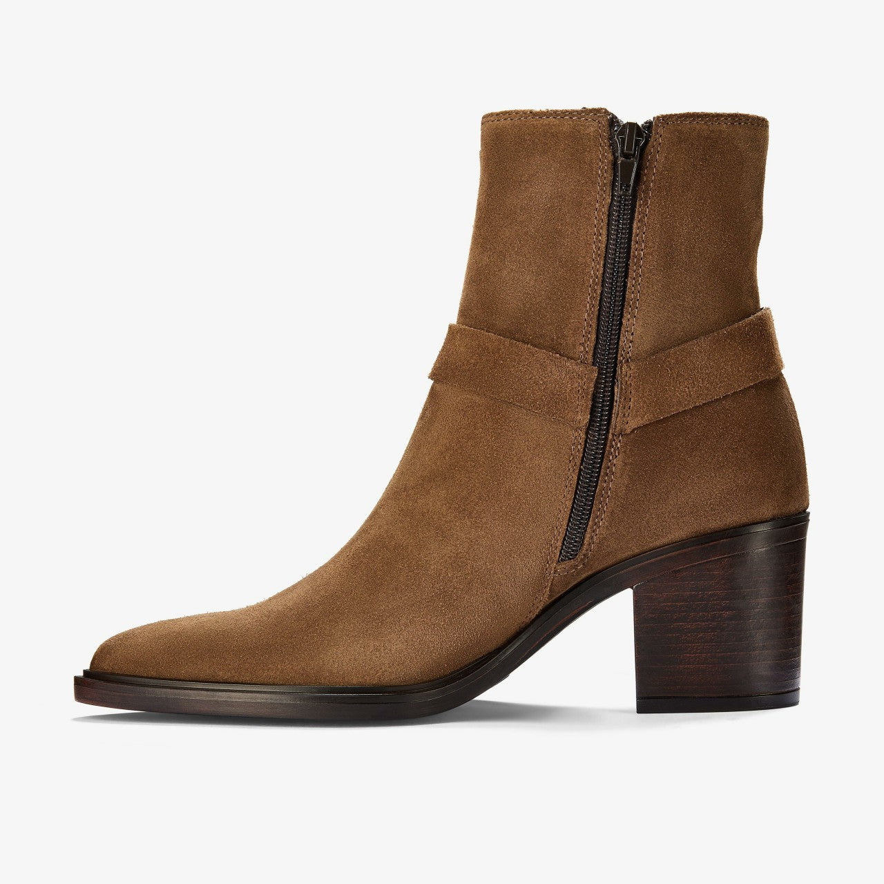 Women Jesse Buckle Dark Tan Suede