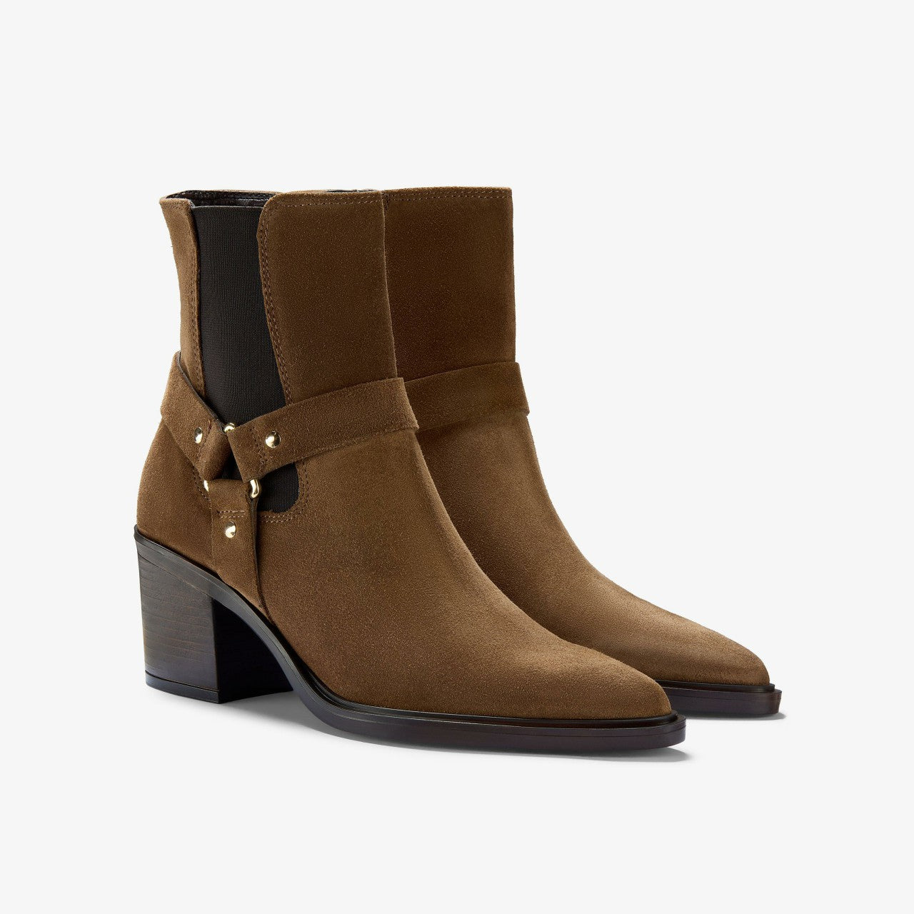 Women Jesse Buckle Dark Tan Suede